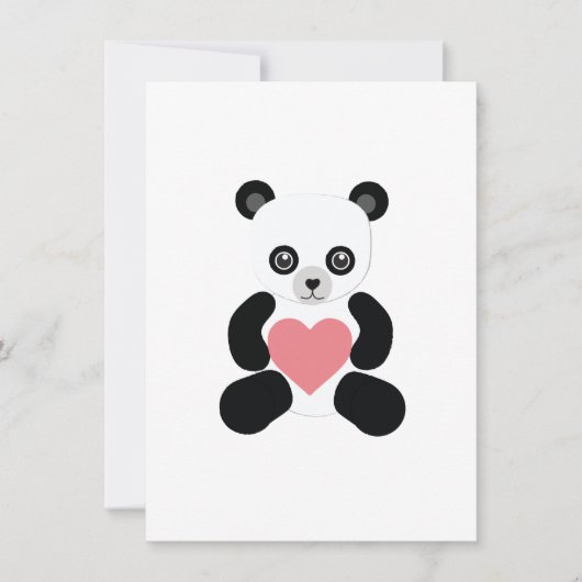 Panda knuffelbeer met hart kaart (Voorkant)