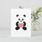 Panda knuffelbeer met hart kaart (Staand voorkant)