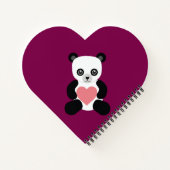 Panda knuffelbeer met hart notitieboek (Achterkant)