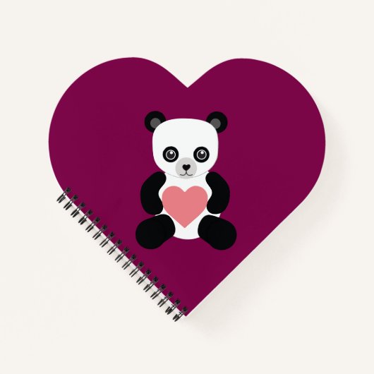 Panda knuffelbeer met hart notitieboek (Voorkant)