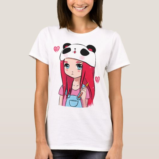 Panda Knuffels & Dieprode Dromen T-shirt (Voorkant)
