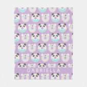 Panda Koala Kawaii Donut Pattern Persoonlijke naam Fleece Deken (Voorkant)