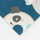 Panda Koala Kawaii Donuts Blue Personalized Name Fleece Deken (Hoek)