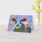 Panda-Koe kleurrijke Art Note-kaart Kaart (Gele Bloem)