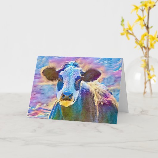 Panda-Koe kleurrijke Art Note-kaart Kaart (Gele Bloem)