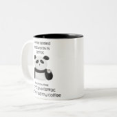 Panda - koffie achterstevoren gespeld is effoc tweekleurige koffiemok (Voorkant links)
