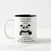 Panda - koffie achterstevoren gespeld is effoc tweekleurige koffiemok (Links)
