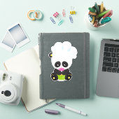 Panda koken, Panda bakken, Panda met Donut Sticker (iPad Cover)