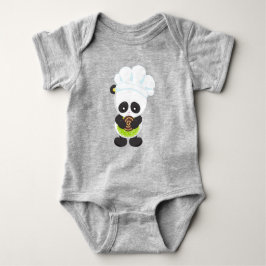 Panda koken, Panda bakken, Panda met Koekje Romper