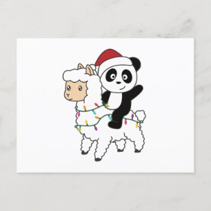 Panda Lama Kerstwinter Briefkaart