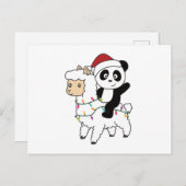 Panda Lama Kerstwinter Briefkaart (Voorkant / Achterkant)