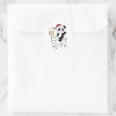Panda Lama Kerstwinter Ronde Sticker (Tas)