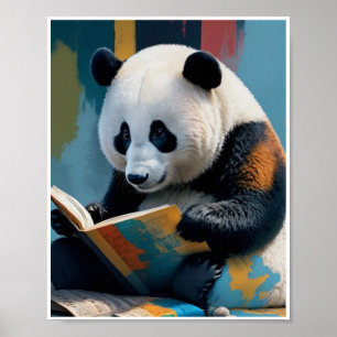 Panda Leesboek Poster Wall Art Home Decor