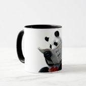Panda leest de krant mok (Voorkant links)