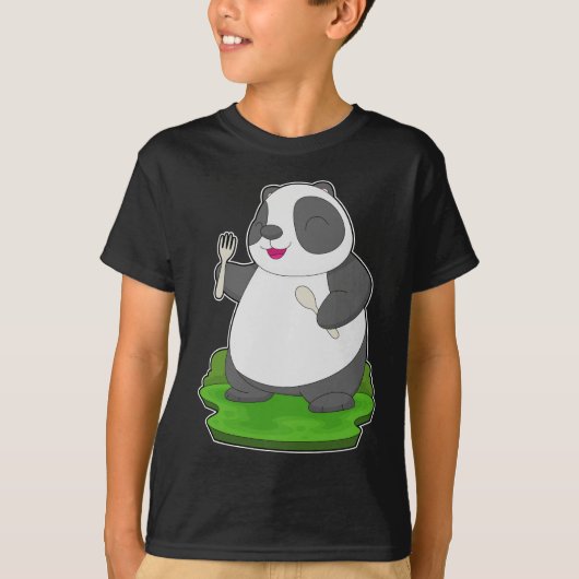Panda Lepel Vork T-shirt (Voorkant)