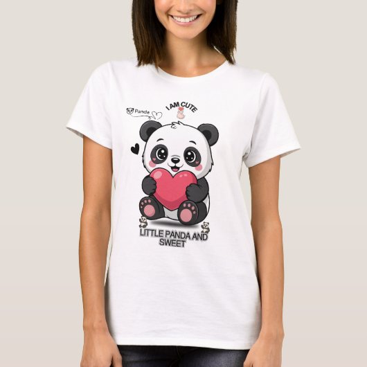PANDA Leuk en Schattig T-shirt (Voorkant)