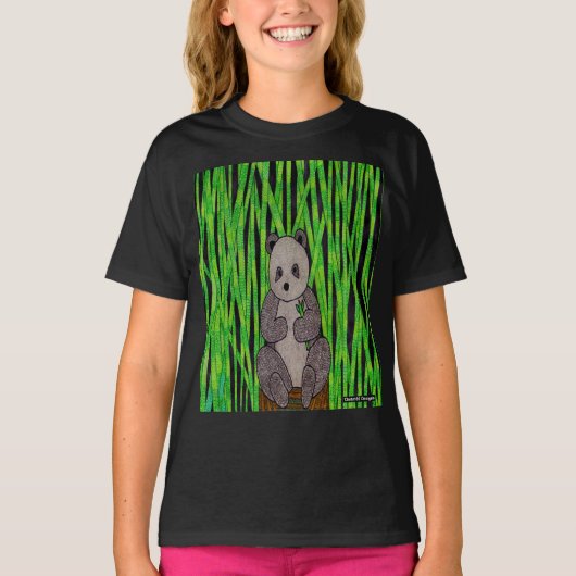 Panda (levendig) - Basis T-shirt voor meisjes (Voorkant)