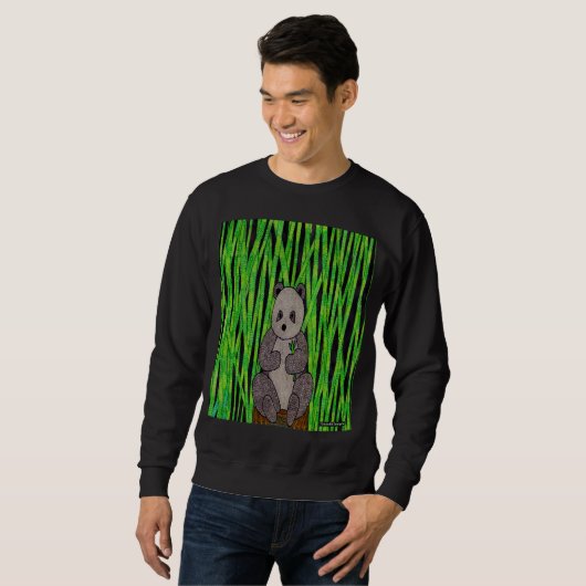 Panda (levendig) - Heren sweatshirt (Voorkant volledig)