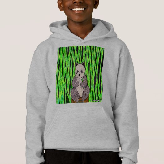 Panda (levendig) - Jongens Hoodie (Voorkant)