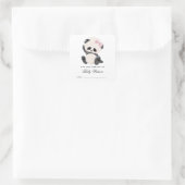 Panda Library Book Baby shower Vierkante Sticker (Tas)