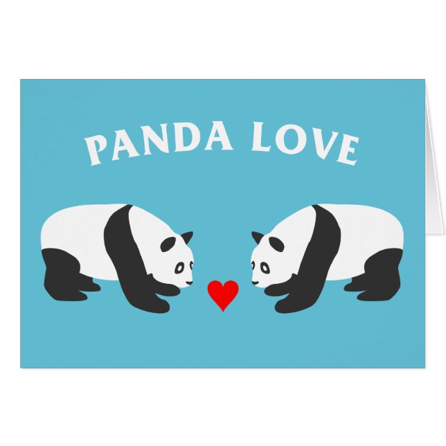 Panda Liefde (Blauw) (Voorkant Horizontaal)