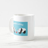 Panda Liefde (Blauw) Koffiemok (Voorkant links)