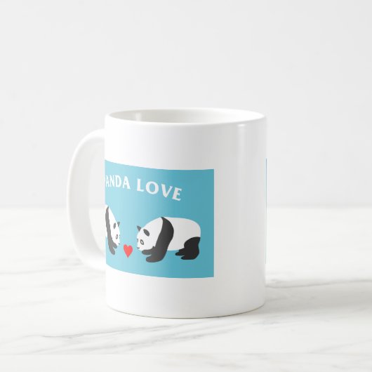 Panda Liefde (Blauw) Koffiemok (Voorkant links)