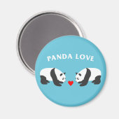 Panda Liefde (Blauw) Magneet (Voorkant / Achterkant)