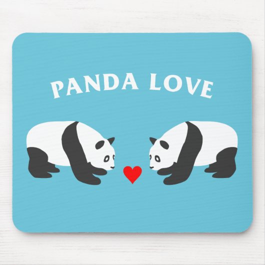 Panda Liefde (Blauw) Muismat (Voorkant)