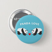 Panda Liefde (Blauw) Ronde Button 5,7 Cm (Voorkant /achterkant)