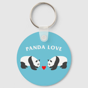 Panda Liefde (Blauw) Sleutelhanger