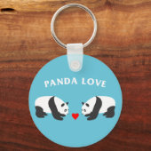 Panda Liefde (Blauw) Sleutelhanger (Voorkant)