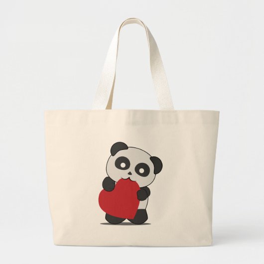Panda-liefde Grote Tote Bag (Voorkant)