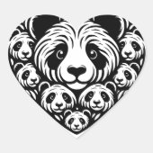 Panda liefde hart hart sticker (Voorkant)