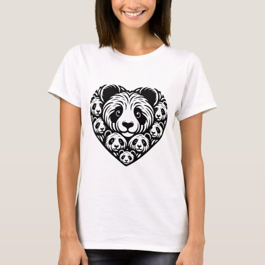 Panda liefde hart t-shirt (Voorkant)