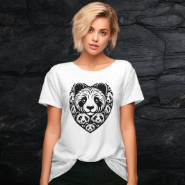 Panda liefde hart t-shirt