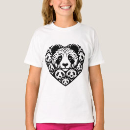 Panda liefde hart t-shirt