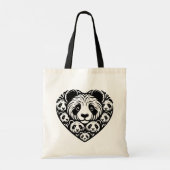 Panda liefde hart tote bag (Achterkant)