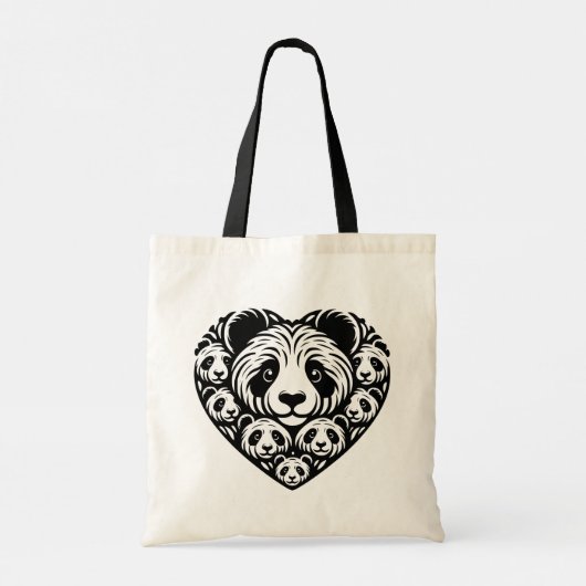 Panda liefde hart tote bag (Achterkant)