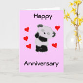 Panda-liefde Kaart (Gele Bloem)
