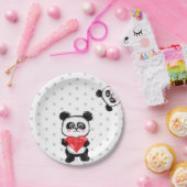 panda - liefde , kawaii , pastel papieren bordje (Feest)
