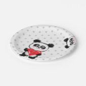 panda - liefde , kawaii , pastel papieren bordje (Gekanteld)