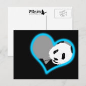 panda-liefde. neonlicht. briefkaart (Voorkant / Achterkant)