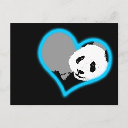 panda-liefde. neonlicht. briefkaart (Voorkant)
