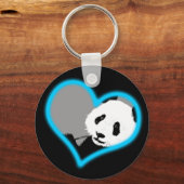panda-liefde. neonlicht. sleutelhanger (Voorkant)