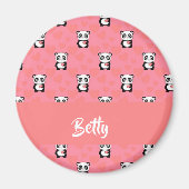Panda-liefdesroze patroon magneet (Voorkant)
