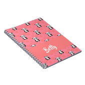 Panda-liefdesroze patroon notitieboek (Rechterzijde)