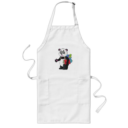 Panda liefdesschool lang schort (Voorkant)