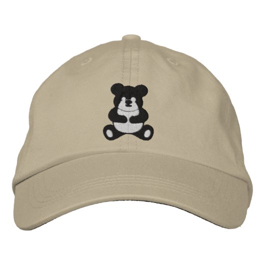 Panda Liefhebber Geborduurde Muts Pet (Voorkant)
