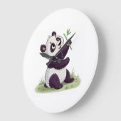 Panda-liefhebbersklok | Leuke Dieren Muurdecoratie Grote Klok (Hoek)